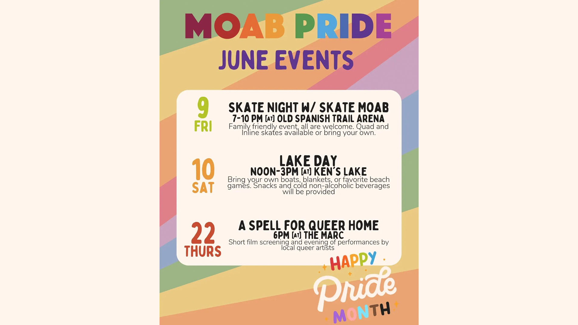 Pride Month Picnic at Ken's Lake Enjoy MOAB